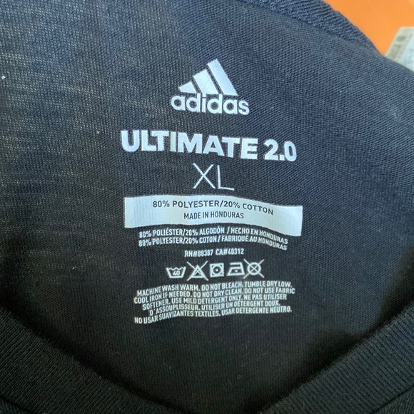 🌸2 for $15, 3 for $20🌸 Adidas Ultimate 2.0 Black V-Neck Tee XL - Picture 4 of 6